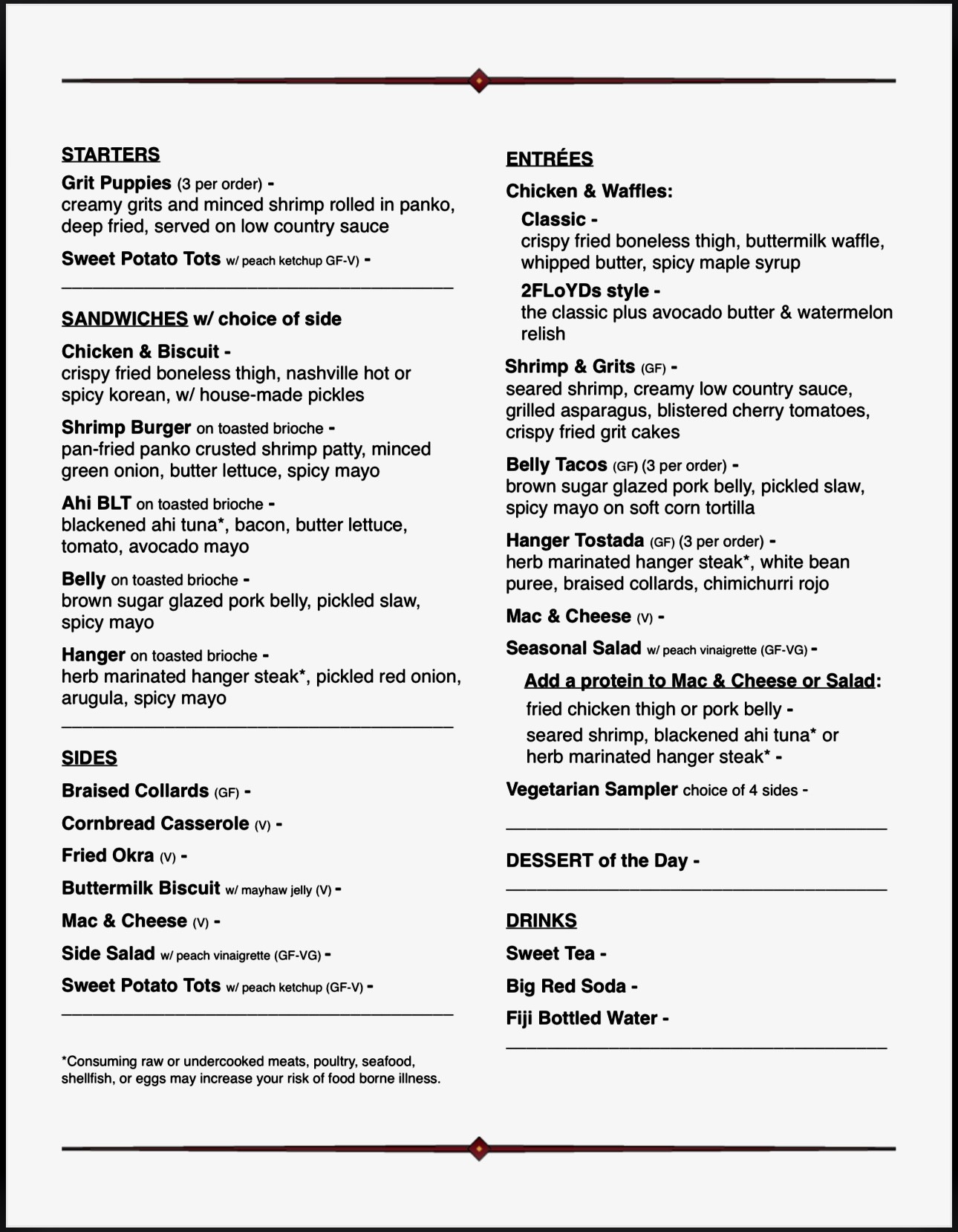 2 Floyd's Menu